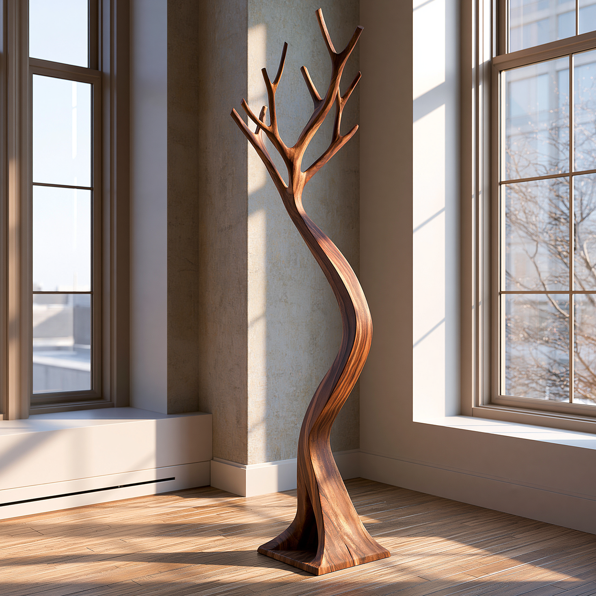 Veylthorn Sculpted Solid Wood Tree Coat Rack - Timberustic Tree Coat Rack