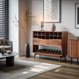 Veyra Live Edge Solid Wood Wine Rack Cabinet