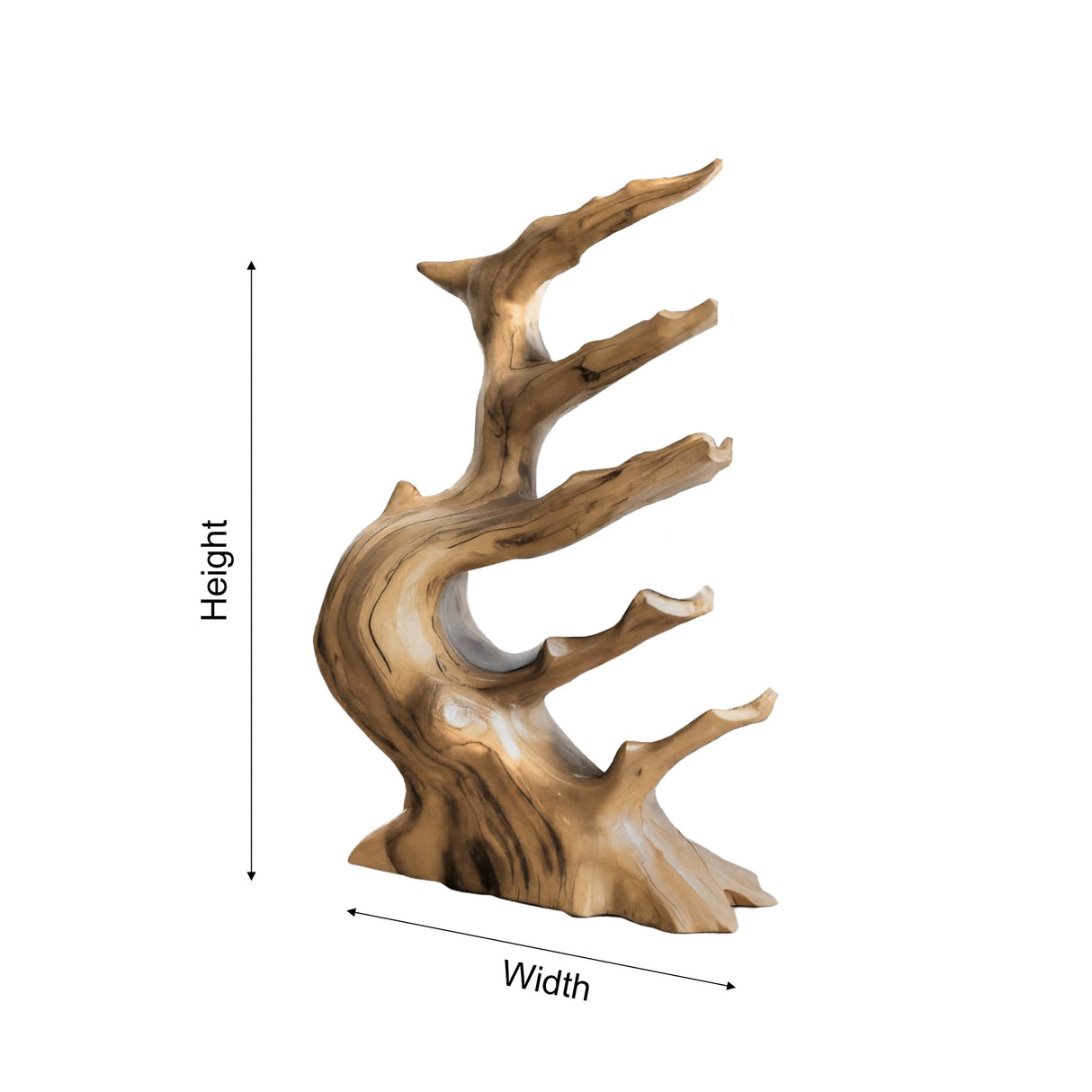 Veyra Sculptural Treeform Solid Wood Wine Rack