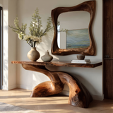 Veyrona Sculpted Solid Wood Console Table - Timberustic Console Table