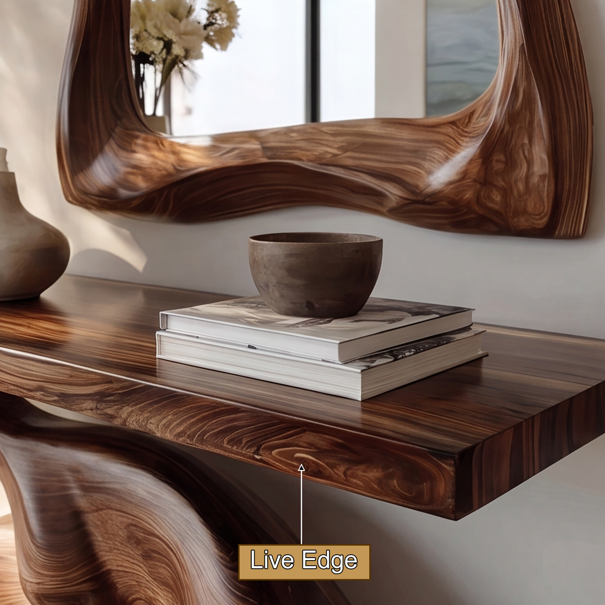 Veyrona Sculpted Solid Wood Console Table - Timberustic Console Table