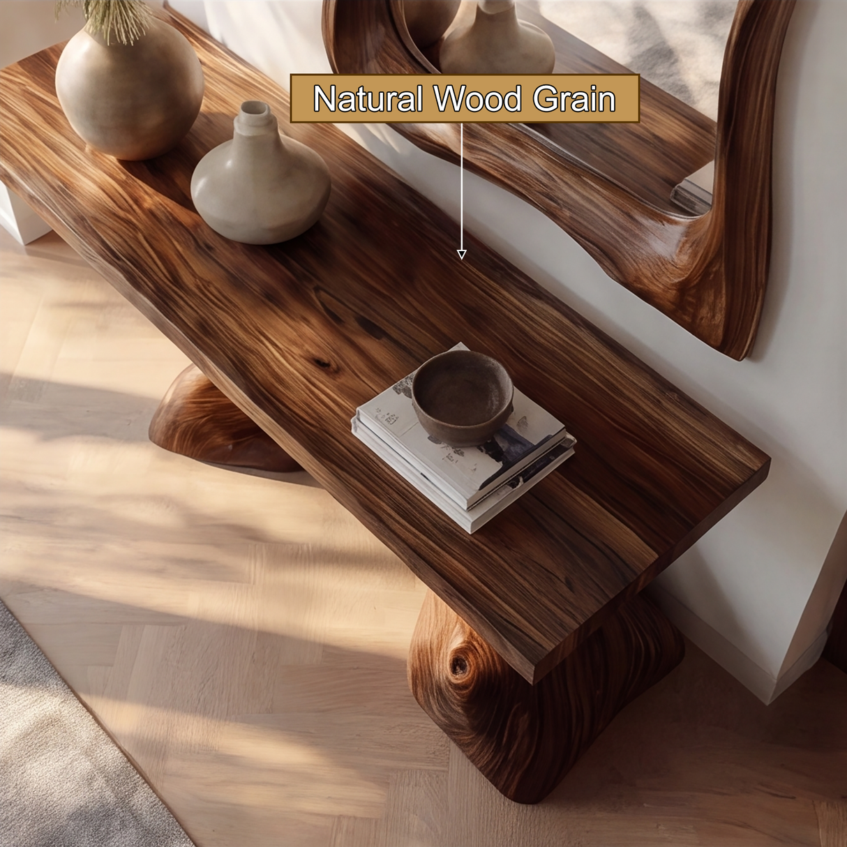 Veyrona Sculpted Solid Wood Console Table - Timberustic Console Table