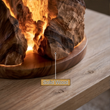 Veyrune Sculpted Solid Wood Mountain Table Lamp