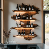 Vineflow Live Edge Floating Wine Rack Holder