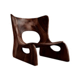 Virel Hollow Sculpted Solid Wood Lounge Chair Dark Walnut - Timberustic Lounge Chair