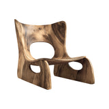 Virel Hollow Sculpted Solid Wood Lounge Chair Natural Oak - Timberustic Lounge Chair