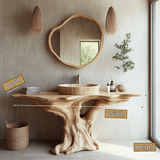Virel Rootform Solid Wood Freestanding Bathroom Vanity - Timberustic Freestanding Bathroom Vanity