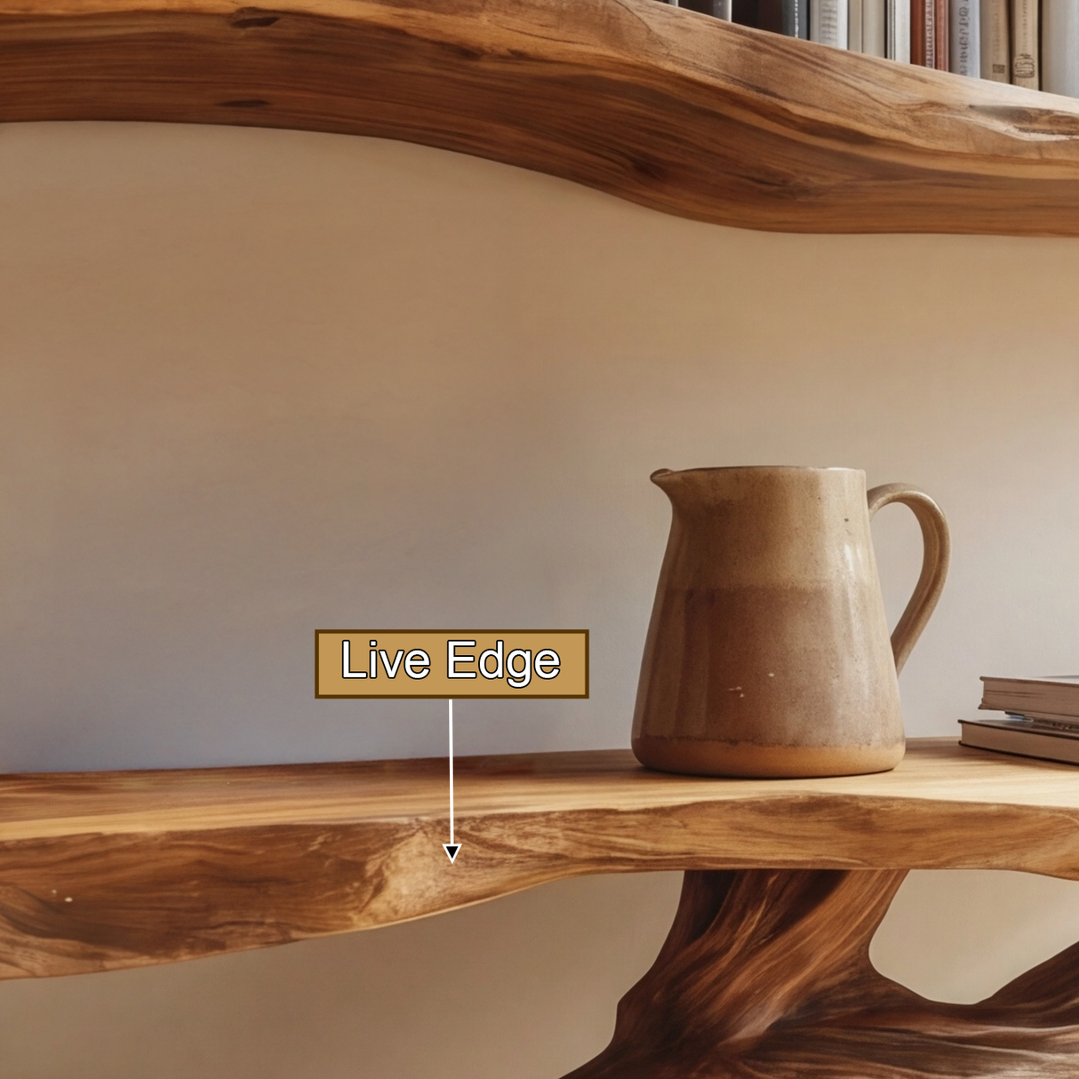 Virelia Sculpted Solid Wood Console Table with Shelves - Timberustic Console Table with Shelves