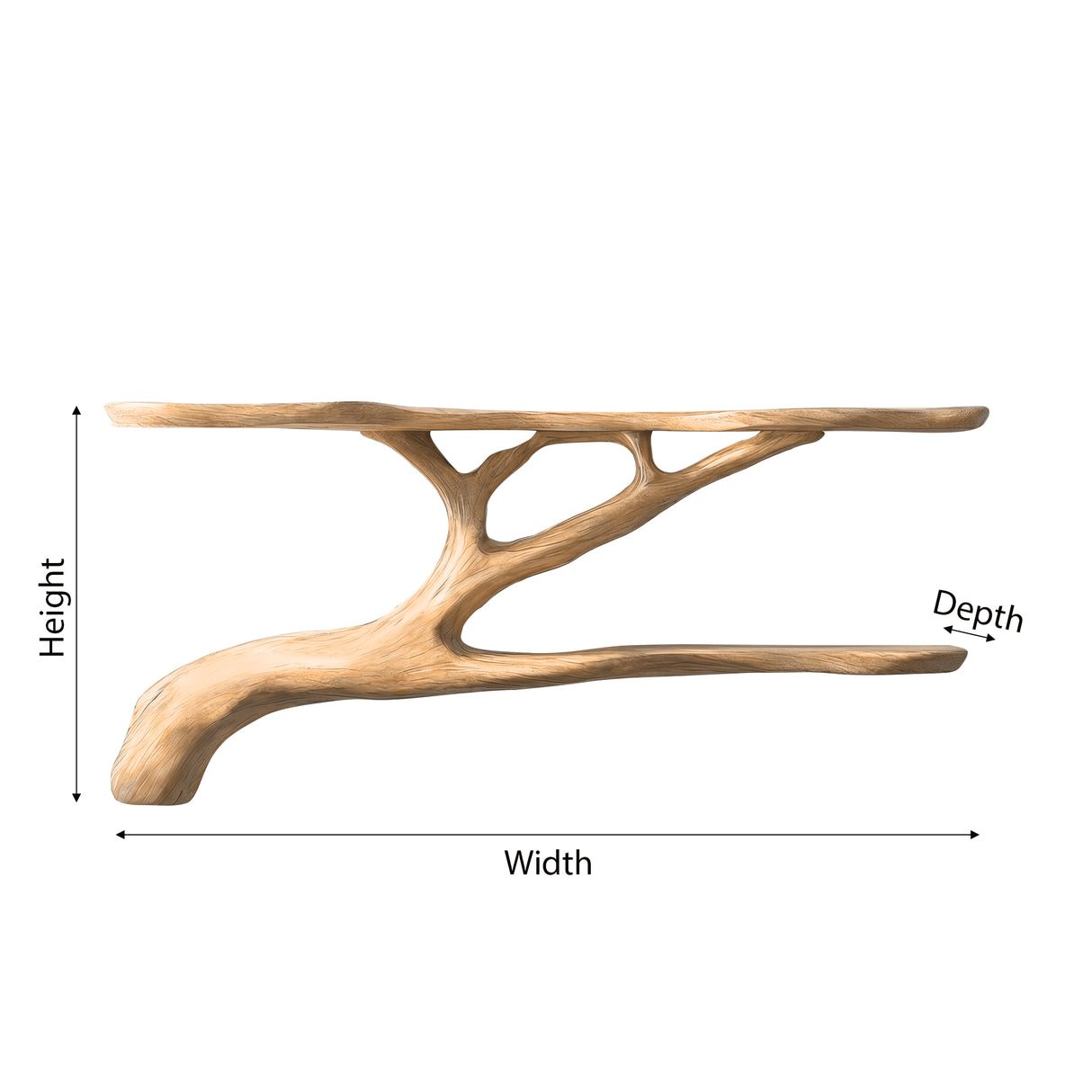 Virelith Handcrafted Solid Wood Floating Tree Bookshelf