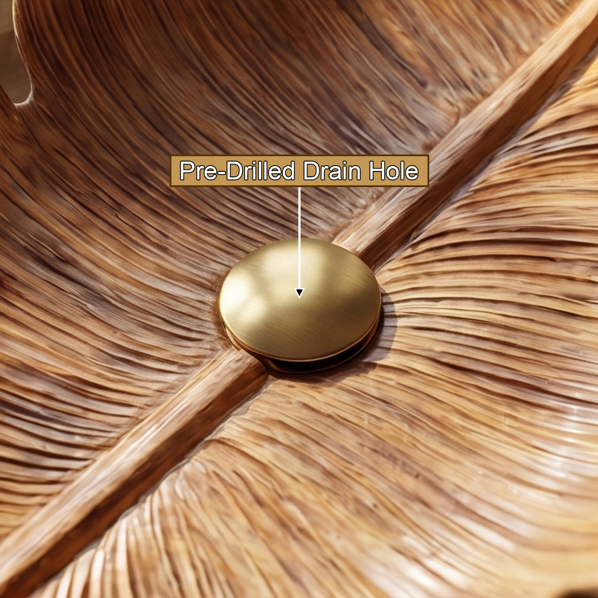 Virelith Handcrafted Solid Wood Leaf Vessel Sink