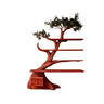 Virelith Sculpted Solid Wood Tree Bookshelf with Drawers Mahogany - Timberustic Tree Bookshelf
