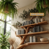 Virelith Sculpted Solid Wood Tree Bookshelf with Drawers - Timberustic Tree Bookshelf