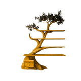 Virelith Sculpted Solid Wood Tree Bookshelf with Drawers Teak - Timberustic Tree Bookshelf