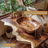 Virella Live Edge Solid Wood Floating Bathroom Vanity SPA128587 - Timberustic Floating Bathroom Vanity