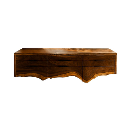 Virella Live Edge Solid Wood Floating Bathroom Vanity with Drawers Brown - Timberustic Floating Bathroom Vanity With Drawers