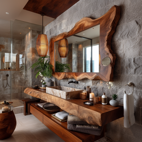 Virella Live Edge Solid Wood Mirror Frame - Timberustic Mirror