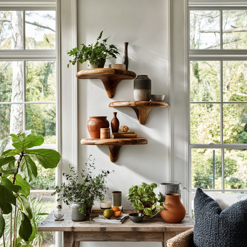 Virella Mushroom Solid Wood Floating Shelf SPA218397 - Timberustic Floating Shelf