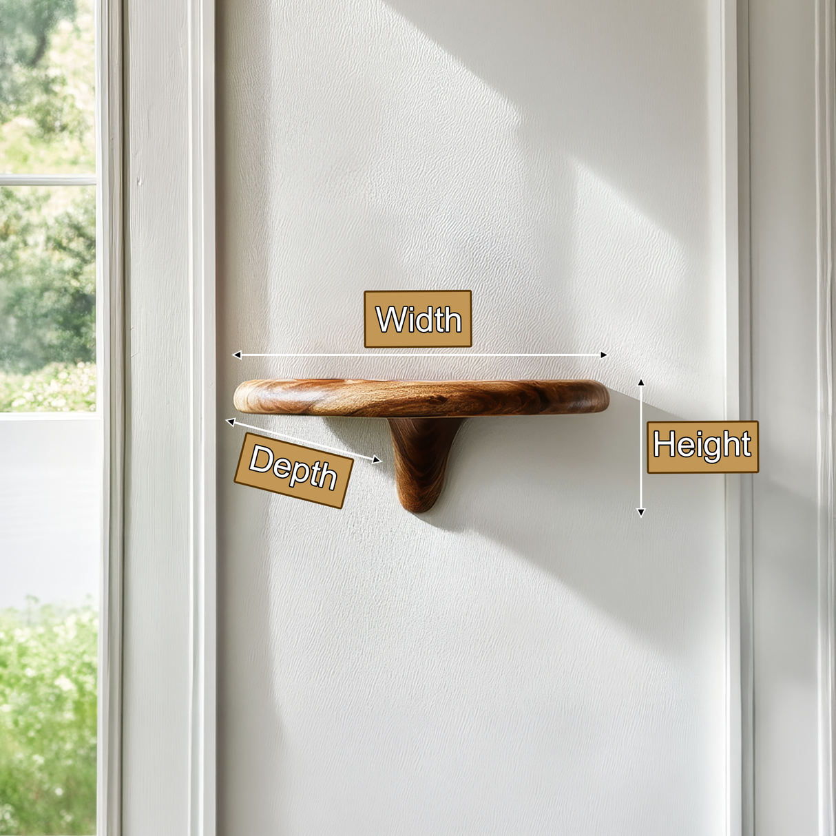 Virella Mushroom Solid Wood Floating Shelf SPA218397 - Timberustic Floating Shelf