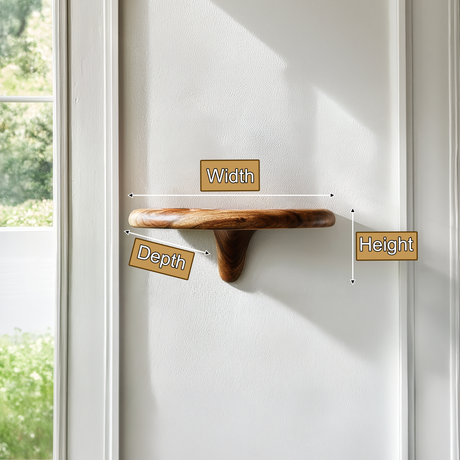 Virella Mushroom Solid Wood Floating Shelf SPA218397 - Timberustic Floating Shelf