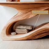 Virella Sculpted Solid Wood Freestanding Bathroom Vanity with Open Storage - Timberustic Freestanding Bathroom Vanity with Open Storage