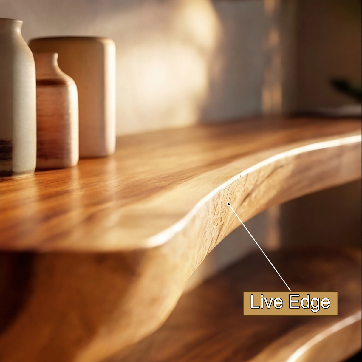 Virella Live Edge Solid Wood Floating Shelf SPA365792 - Timberustic Floating Shelf