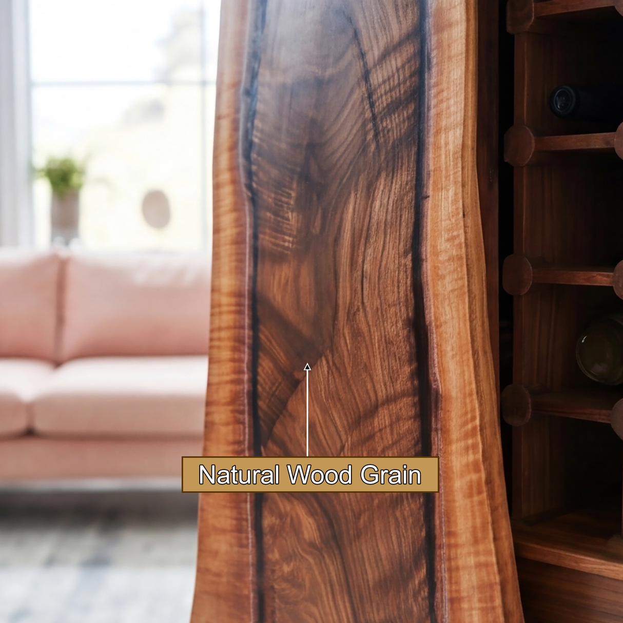 Virellan Handcrafted Solid Wood Bar Cabinet