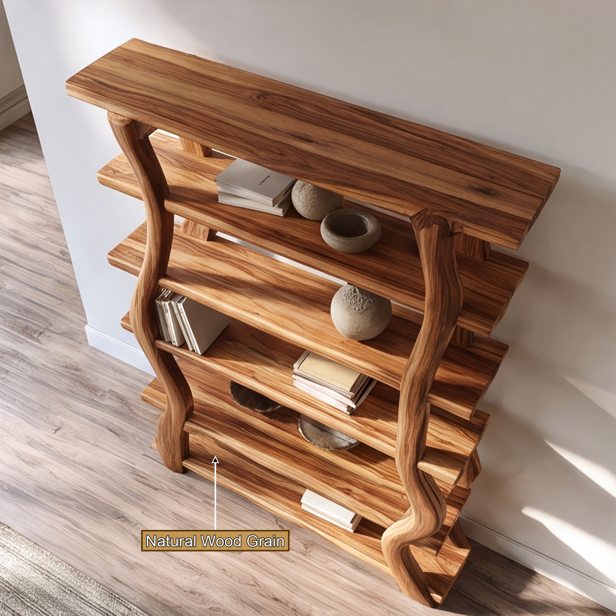 Virellan Handcrafted Solid Wood Bookshelf