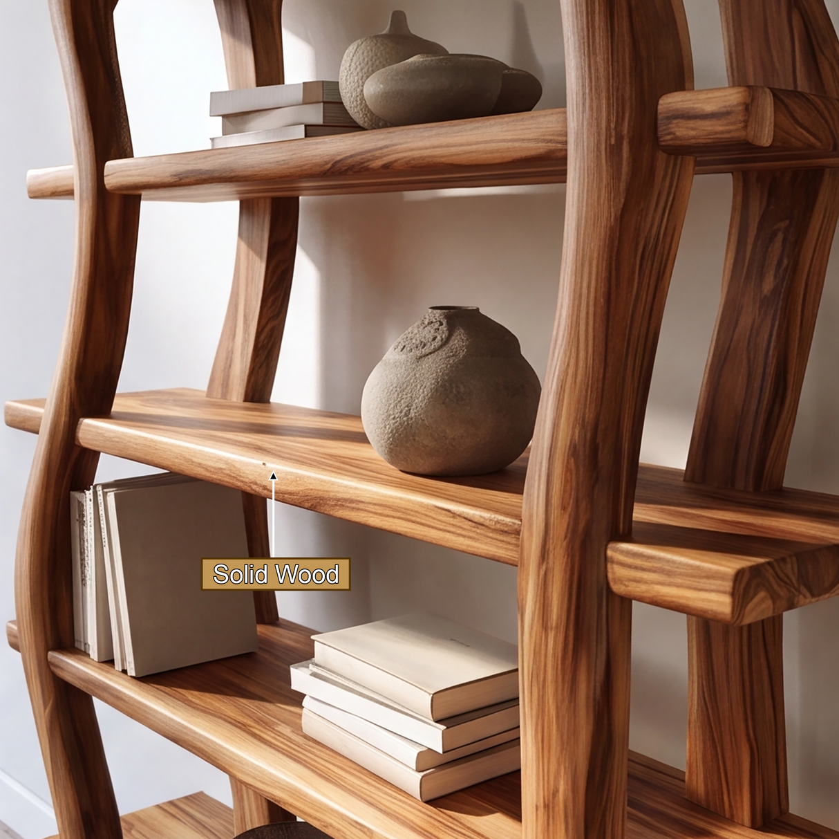 Virellan Handcrafted Solid Wood Bookshelf