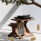 Virellan Handcrafted Solid Wood Record Player Stand - Timberustic Record Player Stand With Storage