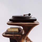Virellan Handcrafted Solid Wood Record Player Stand - Timberustic Record Player Stand With Storage
