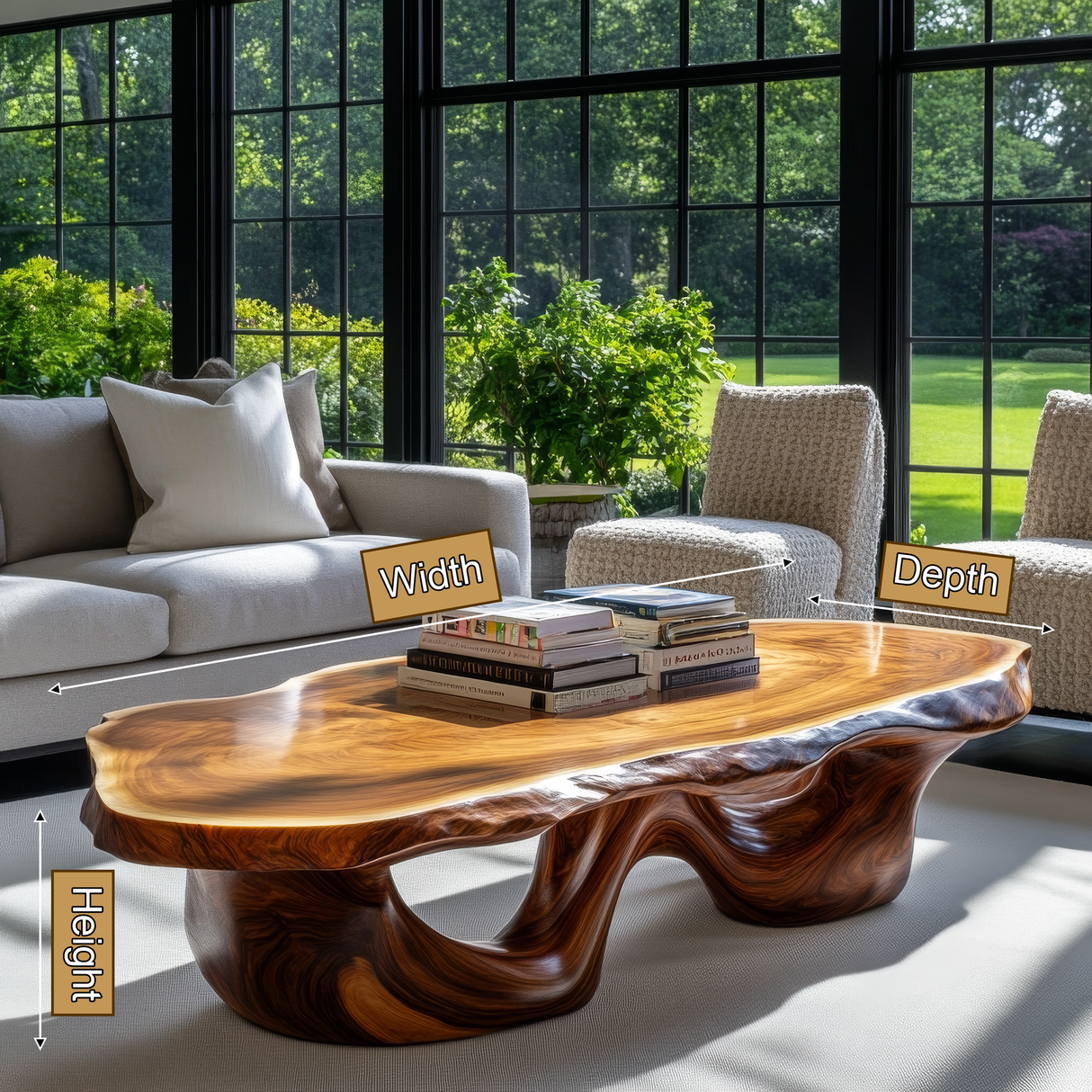 Virellan Live Edge Solid Wood Coffee Table - Timberustic Coffee Table
