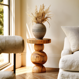 Virelle Sculpted Solid Wood Pedestal Stand - Timberustic Pedestal Stand