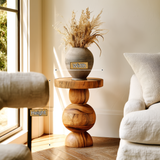 Virelle Sculpted Solid Wood Pedestal Stand - Timberustic Pedestal Stand