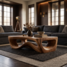 Virellis Handcrafted Sculpted Solid Wood Coffee Table Brown - Timberustic Coffee Table