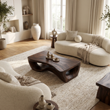 Virellis Handcrafted Sculpted Solid Wood Coffee Table Dark Walnut - Timberustic Coffee Table