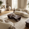 Virellis Handcrafted Sculpted Solid Wood Coffee Table Dark Walnut - Timberustic Coffee Table