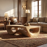 Virellis Handcrafted Sculpted Solid Wood Coffee Table Natural Oak - Timberustic Coffee Table