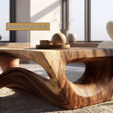 Virellis Handcrafted Sculpted Solid Wood Coffee Table - Timberustic Coffee Table