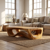 Virellis Handcrafted Sculpted Solid Wood Coffee Table Teak - Timberustic Coffee Table