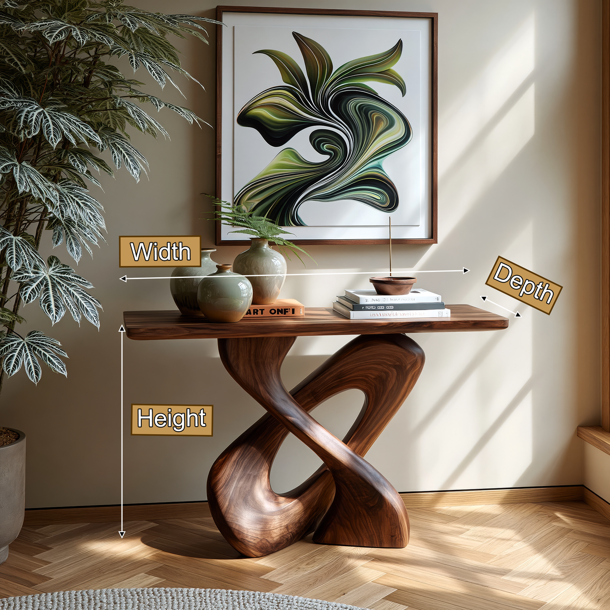Virellis Sculpted Solid Wood Console Table - Timberustic Console Table