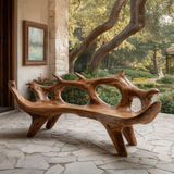 Virellis Sculpted Solid Wood Outdoor Bench - Timberustic Bench