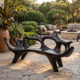 Virellis Sculpted Solid Wood Outdoor Bench Black - Timberustic Bench