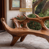 Virellis Sculpted Solid Wood Outdoor Bench - Timberustic Bench