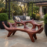 Virellis Sculpted Solid Wood Outdoor Bench Mahogany - Timberustic Bench