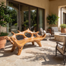 Virellis Sculpted Solid Wood Outdoor Bench Teak - Timberustic Bench