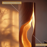 Virellis Sculpted Wave Integrated LED Wood Floor Lamp - Timberustic Floor Lamp