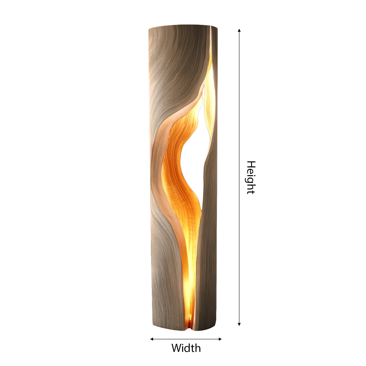 Virellis Sculpted Wave Integrated LED Wood Floor Lamp - Timberustic Floor Lamp