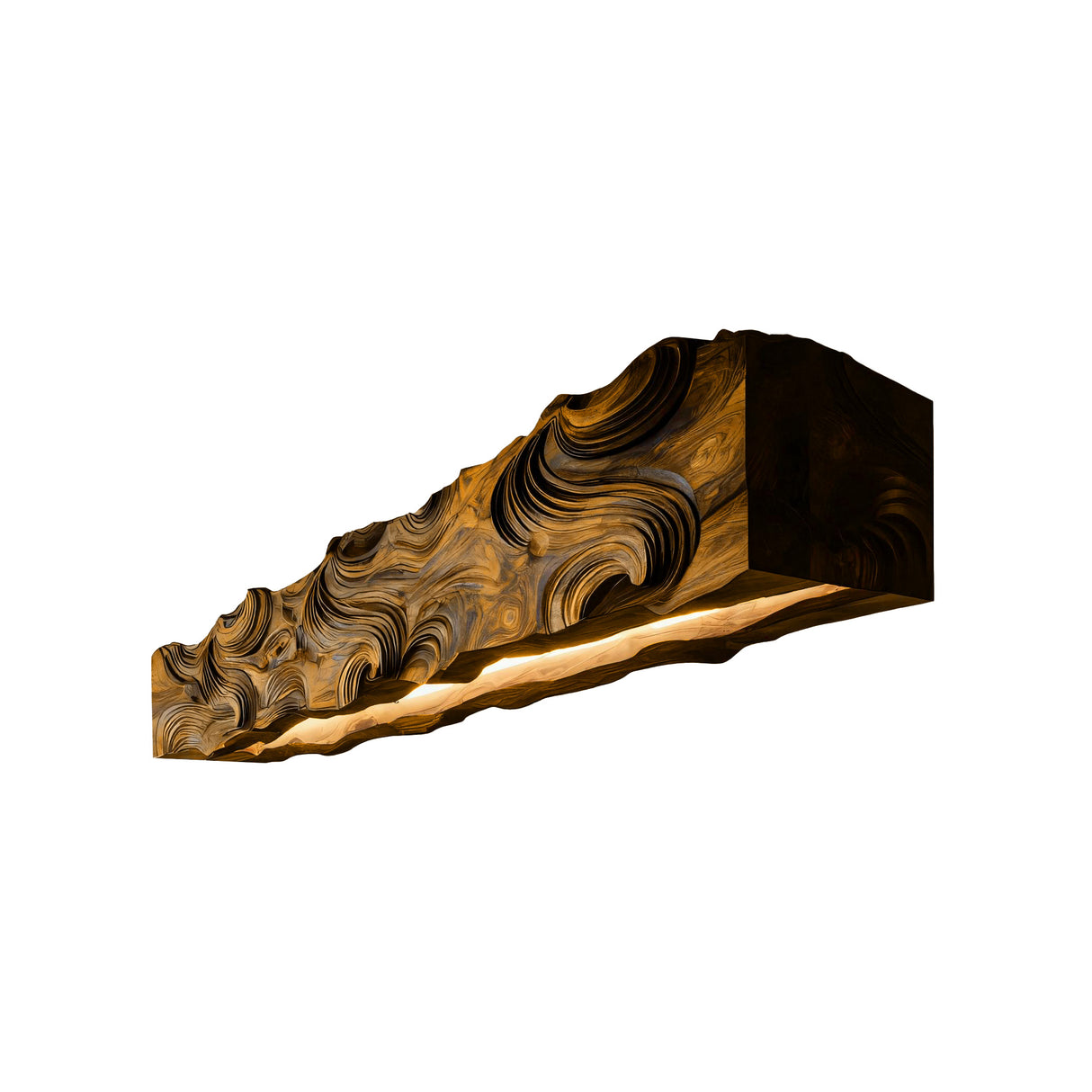 Virello Handcrafted Solid Wood Linear Pendant Light Teak - Timberustic Linear Pendant Light