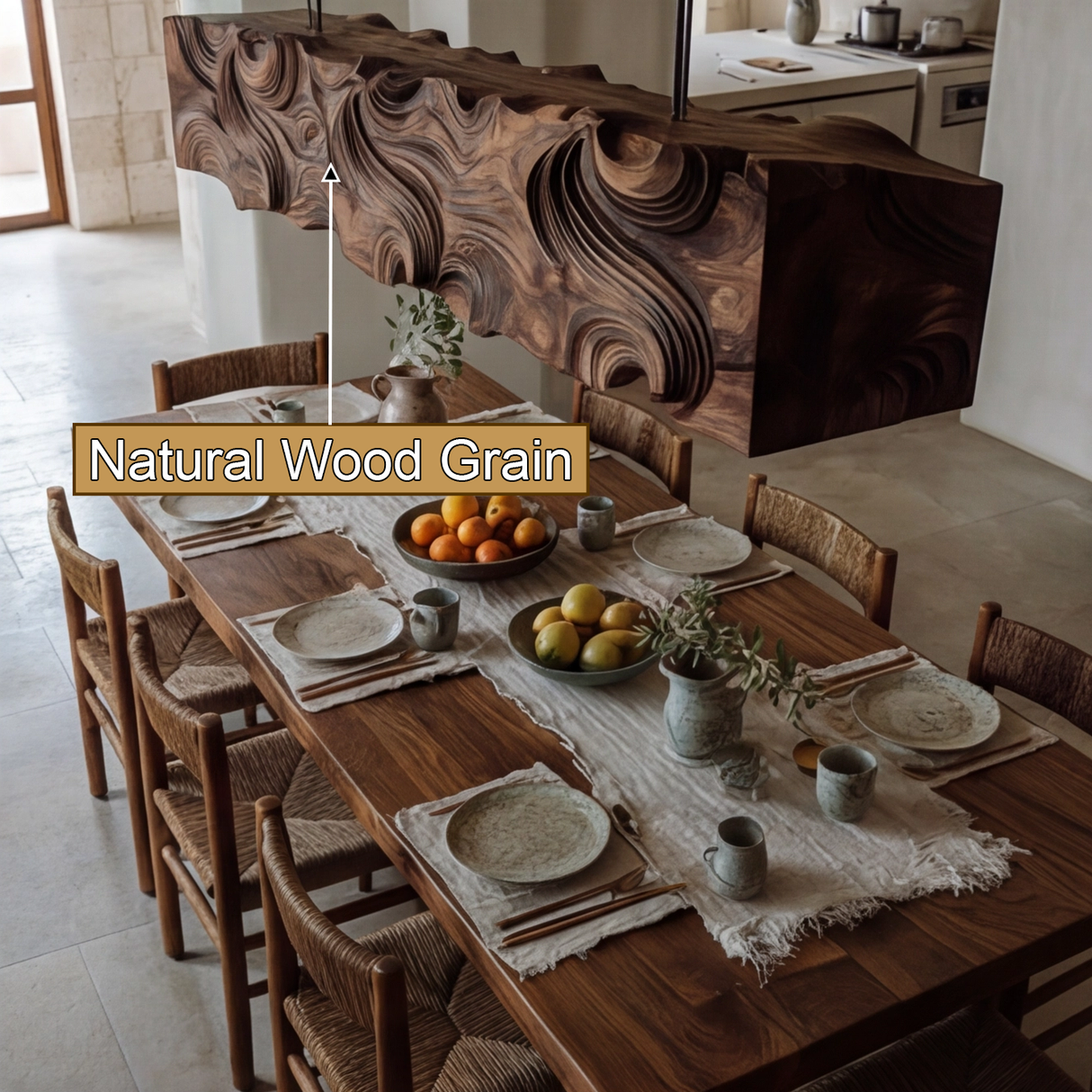 Virello Handcrafted Solid Wood Linear Pendant Light - Timberustic Linear Pendant Light