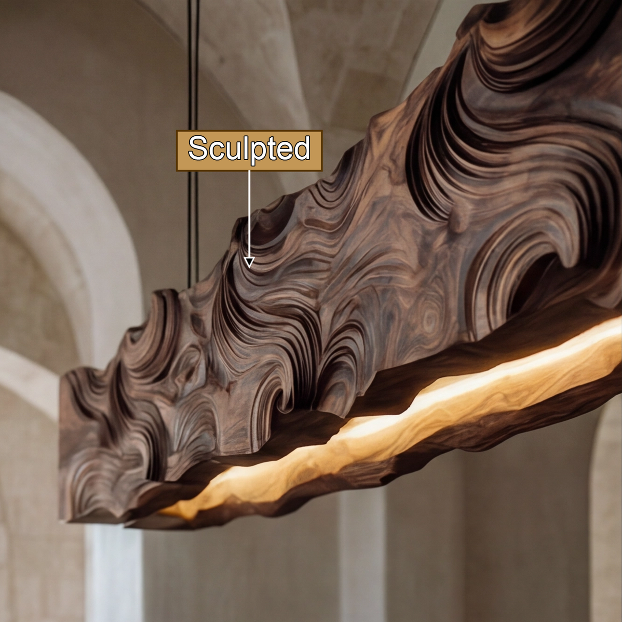 Virello Handcrafted Solid Wood Linear Pendant Light - Timberustic Linear Pendant Light